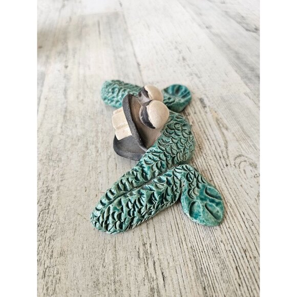 S Harris toad frog funny unique ceramic artist signed décor - Picture 2 of 7